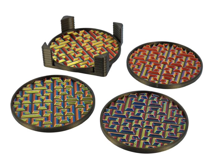 Beverage coasters - Bronze / Multi-color iridescent