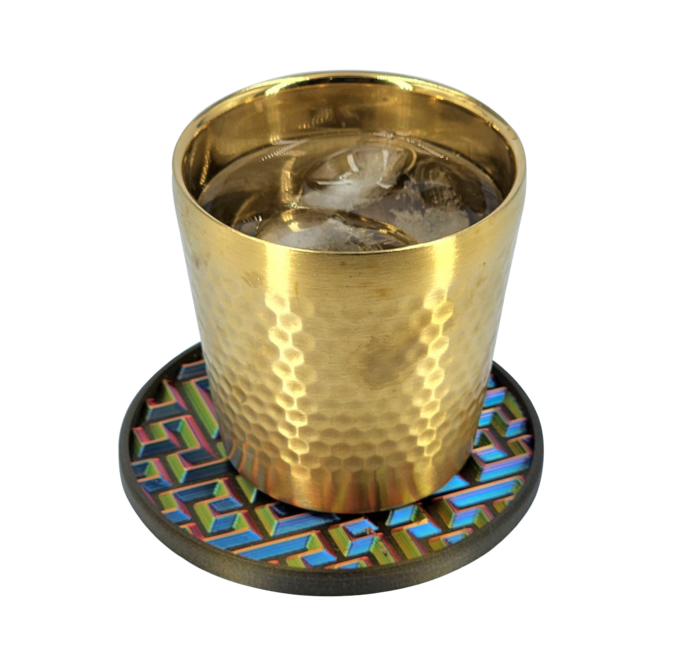 Beverage coasters - Bronze / Multi-color iridescent