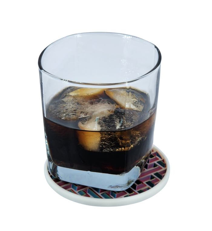 Beverage coasters - White / Multi-color iridescent