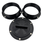 Magnetic Omni-directional Threaded Portable AC Vent Kit, 6 inch Flange Mount with Off-Season Cover | Black | 6MNT-MAG-KIT-BK