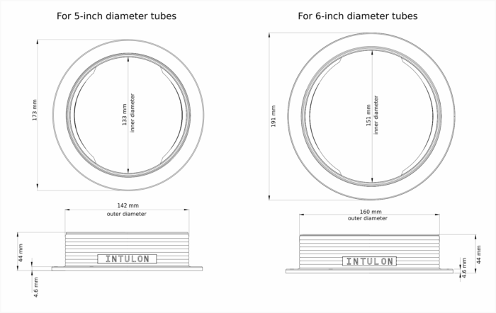 5 and 6-MNT dimensions Portable Air Conditioner Vent Kit with Magnetic Tube Attachment For RVs and Houses (Type G) | Through Wall Vent Kit - Image 19