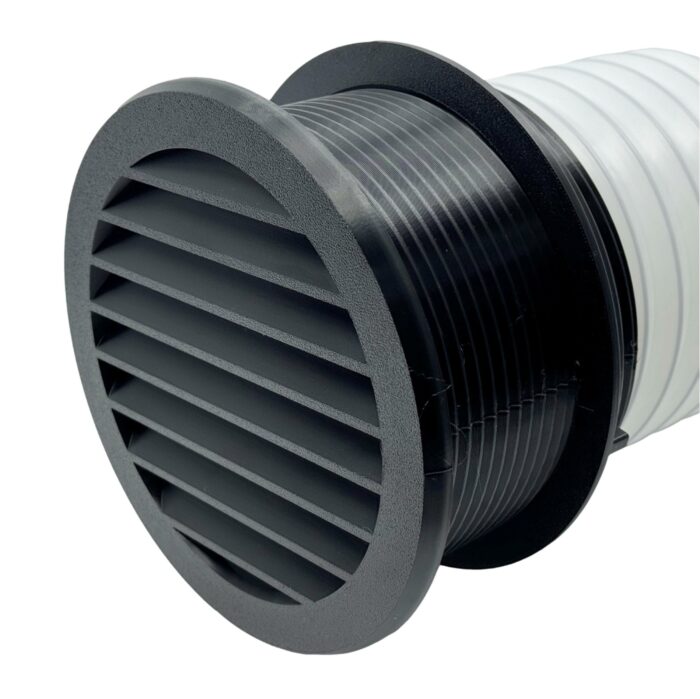 6-EVNK-3-BK with tube_clipped_rev_1 Portable Air Conditioner Vent Kit with Magnetic Tube Attachment For RVs and Houses (Type G) | Through Wall Vent Kit - Image 13