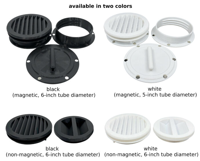 6-EVNK color comparison 2 Portable Air Conditioner Vent Kit with Magnetic Tube Attachment For RVs and Houses (Type G) | Through Wall Vent Kit - Image 2
