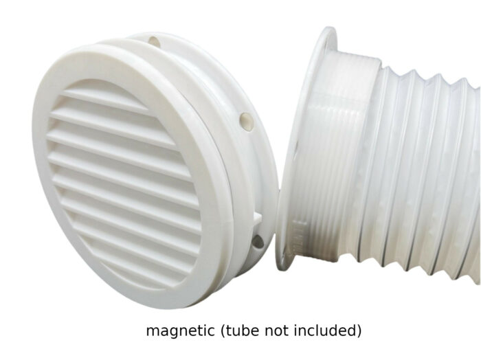 6-EVNK white - with tube connected_clipped_rev_1 Portable Air Conditioner Vent Kit with Magnetic Tube Attachment For RVs and Houses (Type G) | Through Wall Vent Kit - Image 8