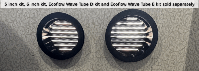 black uncovered from inside - sold separately text Portable Air Conditioner Vent Kit with Magnetic Tube Attachment For RVs and Houses (Type G) | Through Wall Vent Kit - Image 18