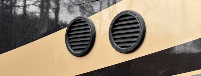 outside black Portable Air Conditioner Vent Kit with Magnetic Tube Attachment For RVs and Houses (Type G) | Through Wall Vent Kit - Image 17