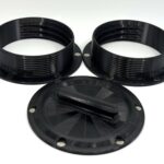 Magnetic Omni-directional Threaded Portable AC Vent Kit, 5 inch Flange Mount with Off-Season Cover | Black | 5MNT-MAG-KIT-BK