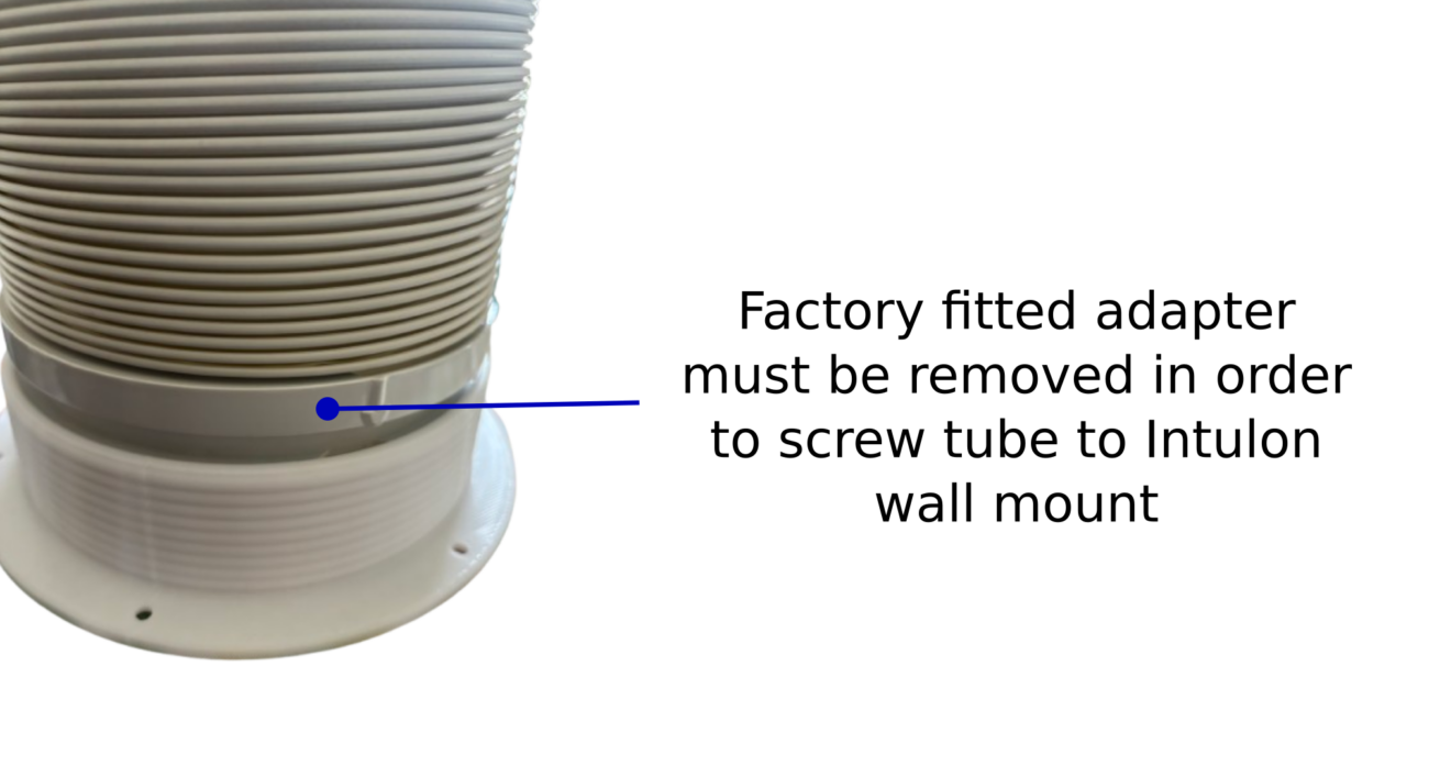 remove factory-fitted adapter from tube in order to thread it