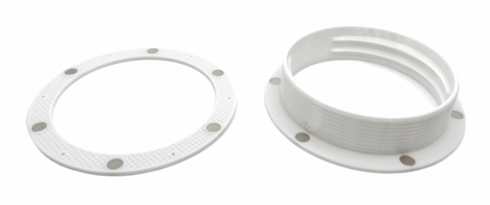 6-MNT-RING-WH Intulon Magnetic Flange Mount and Magnetic Ring for 6 inch Diameter Tubes | White - Image 1